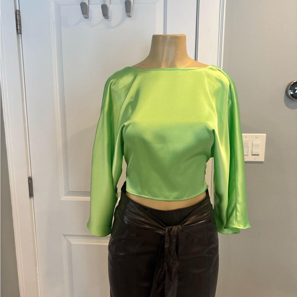 Zara Neon Green Crop Top small